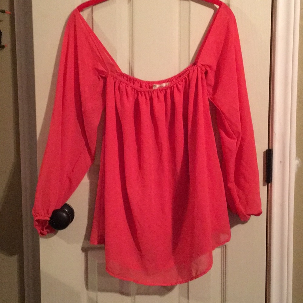 Liberty love Salmon pink sheer blouse